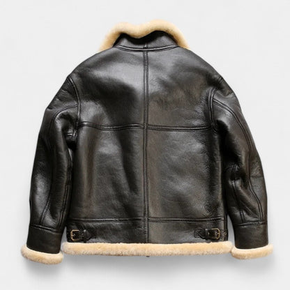 OLD MONEY Leather Aviator Coat - Image 2