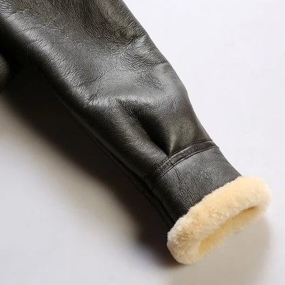 OLD MONEY Leather Aviator Coat - Image 6