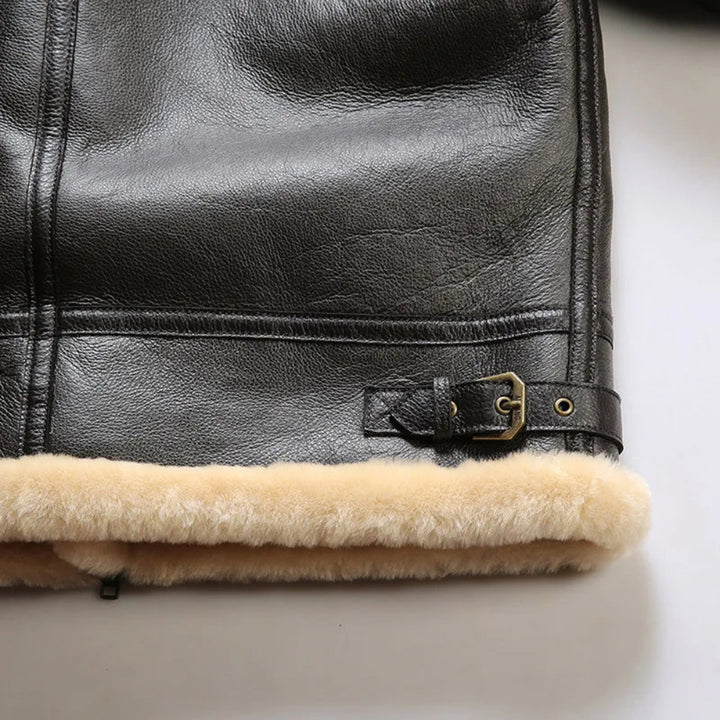 OLD MONEY Leather Aviator Coat - Image 9