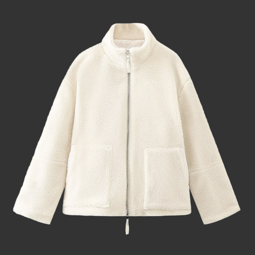 Women Oversized Fleece Jacket Ivyshape - Image 5