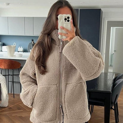 Women Oversized Fleece Jacket Ivyshape - Image 7
