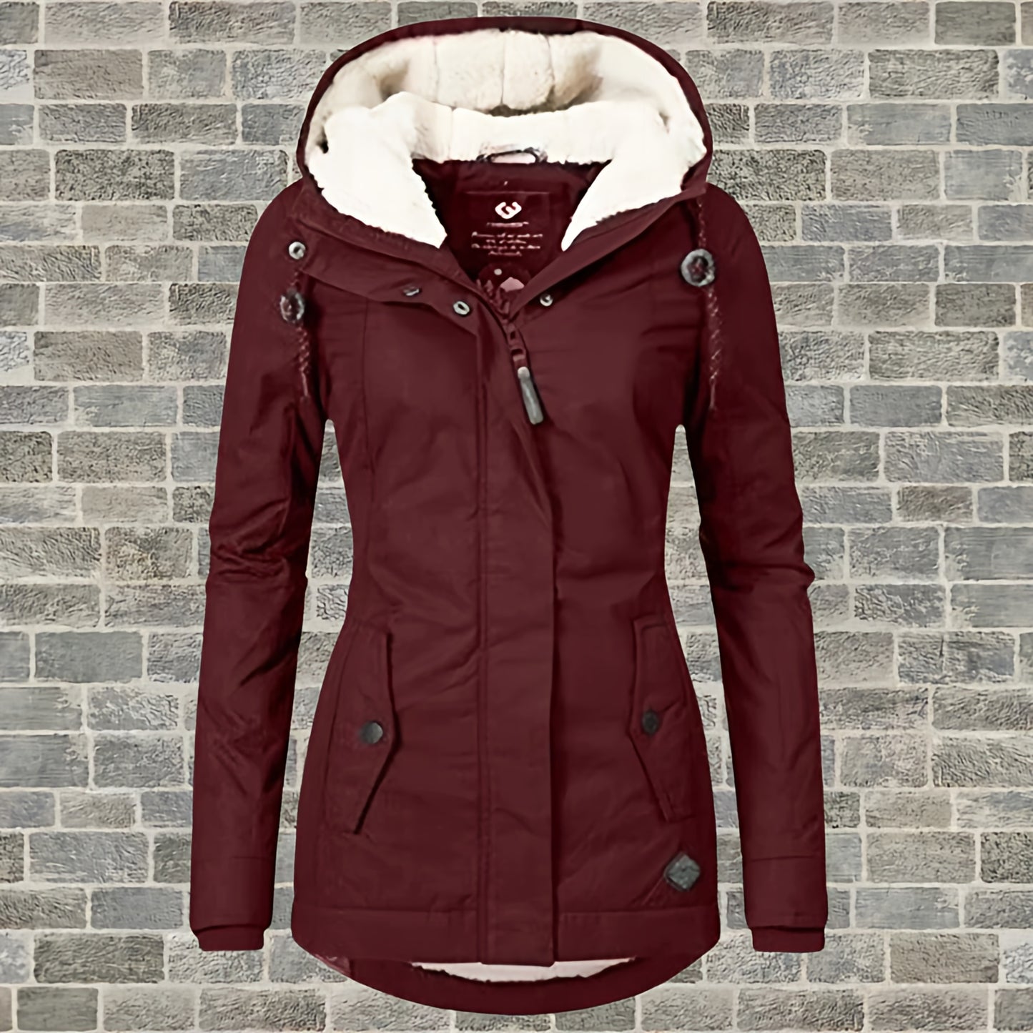 Women's Waterproof Puffer Jacket Hooded Winter Quilted