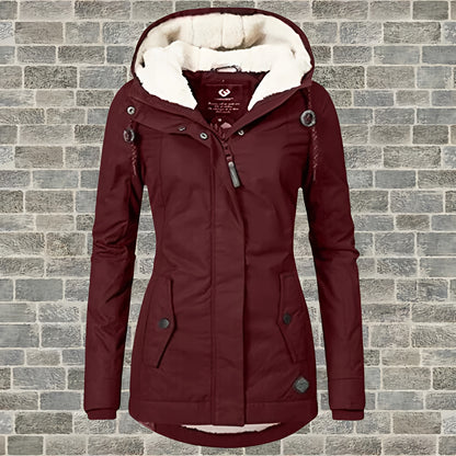 Women's Waterproof Puffer Jacket Hooded Winter Quilted