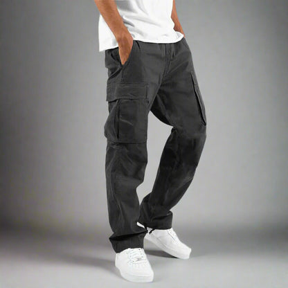 Men's Cargo Pants | Wide Leg Work Trousers with Zipper Pockets
