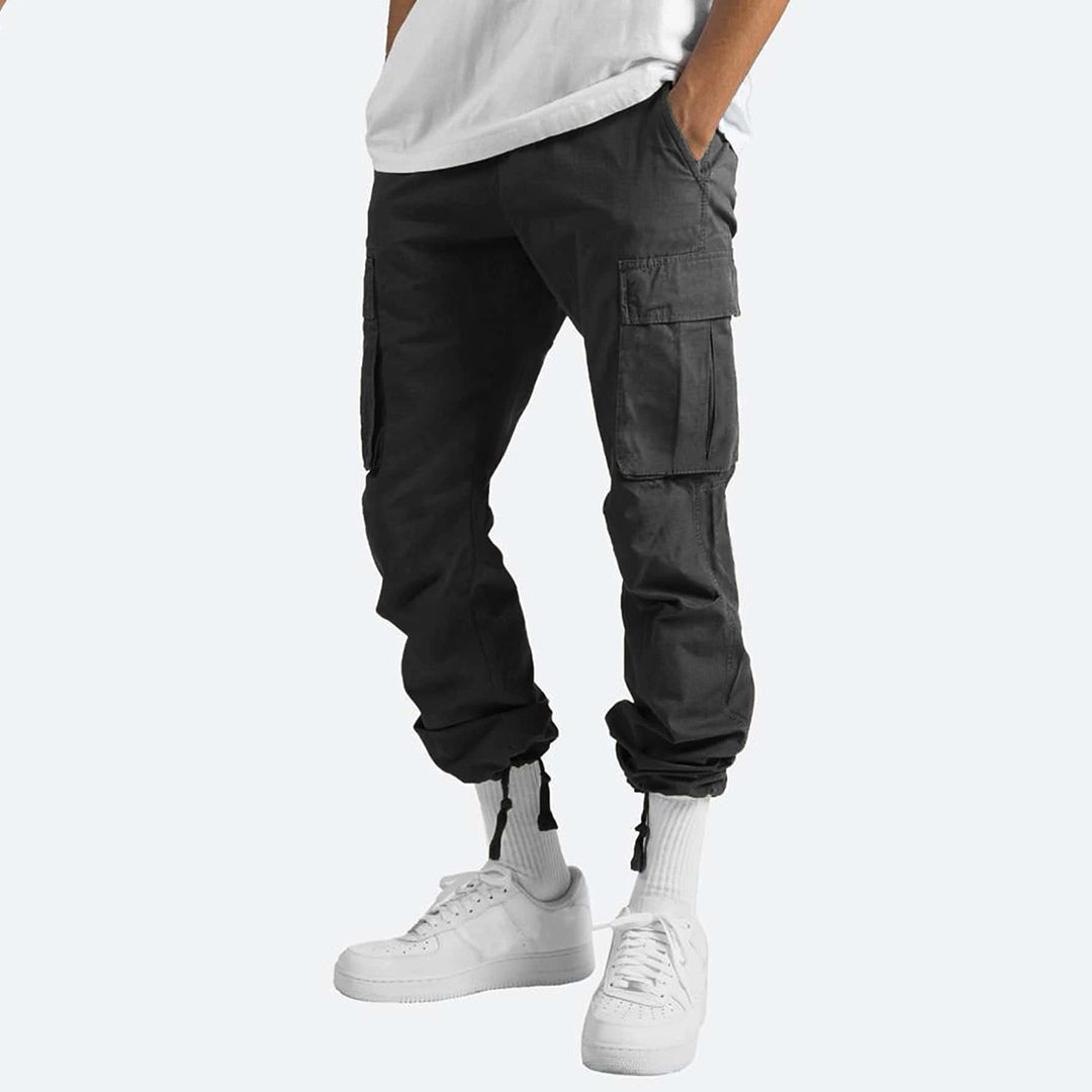 Men's Cargo Pants | Wide Leg Work Trousers with Zipper Pockets