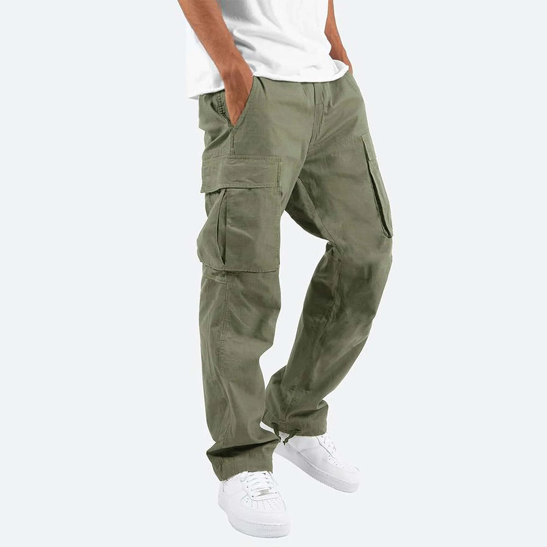 Men's Cargo Pants | Wide Leg Work Trousers with Zipper Pockets