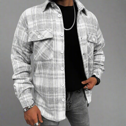 Men's Oversized Checked Shirt | Casual Long Sleeve Top