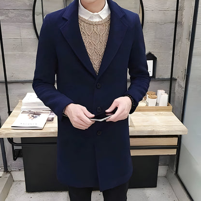 Men’s Tailored Wool Overcoat | Long Single-Breasted Coat