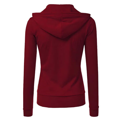 Women’s Fitted Zip Up Sweatshirt Hoodie | Slim, Casual Fit