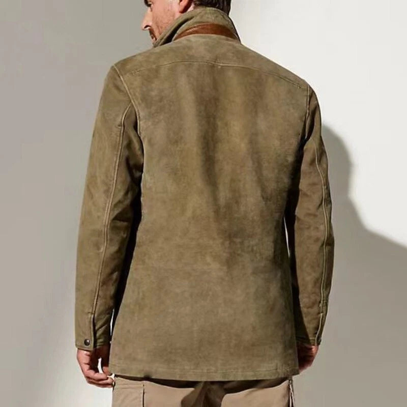 Men’s Suede Winter Jacket | Lightweight, Long Sleeve