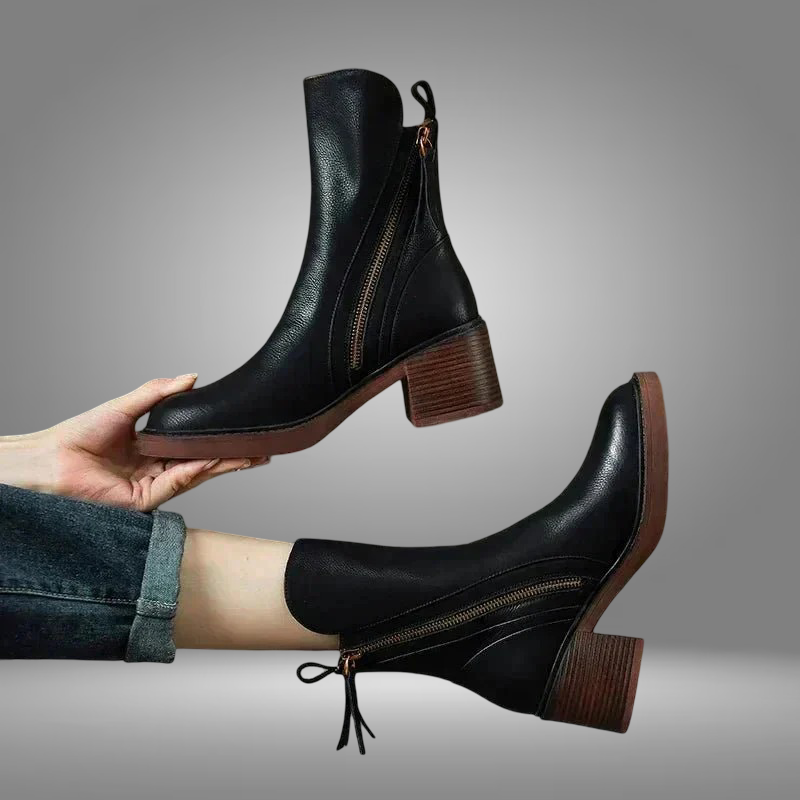 Women Heeled Ankle Boots | Walking Comfort Block Heel