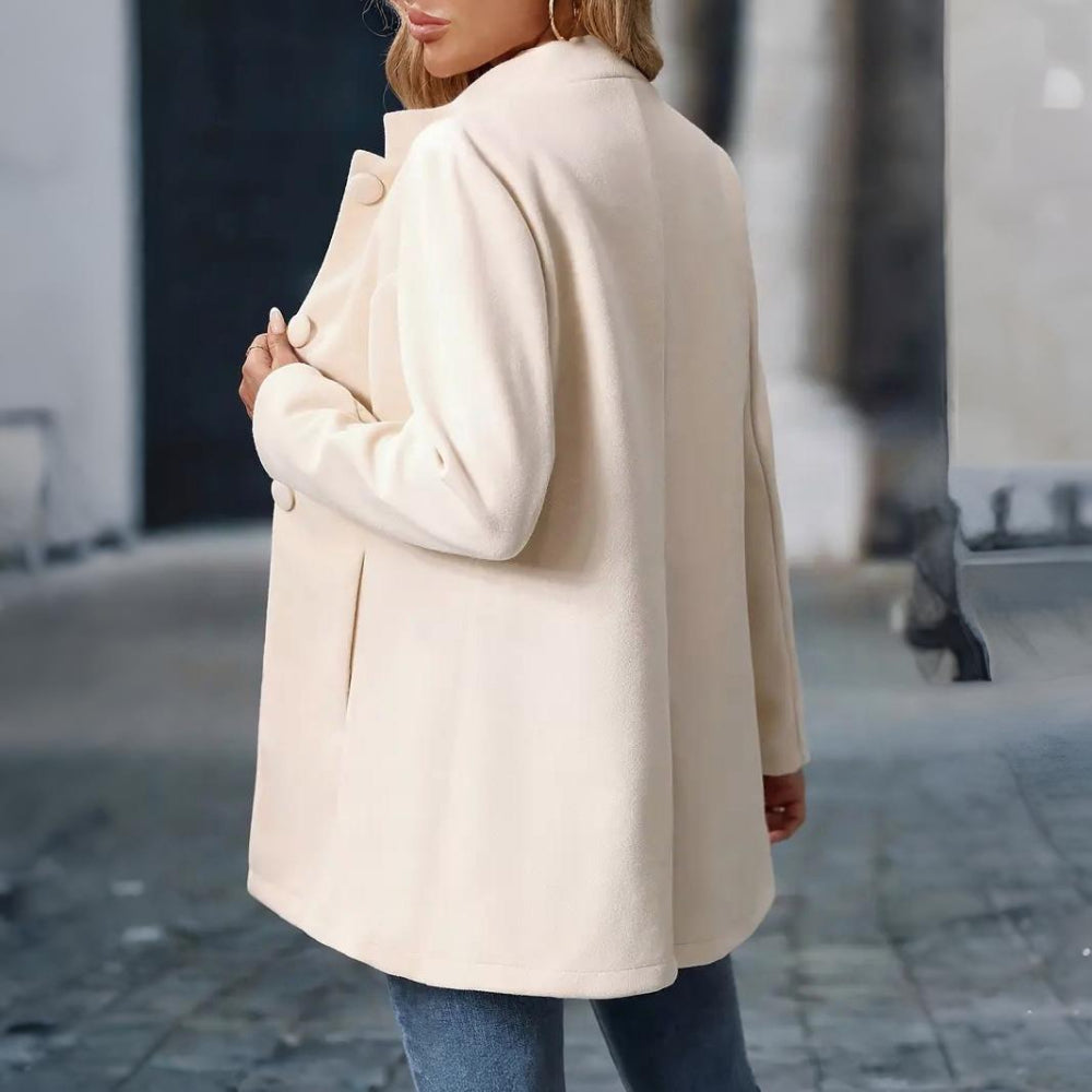 Women’s Elegant Winter Coat | Tailored Stand Collar Overcoat