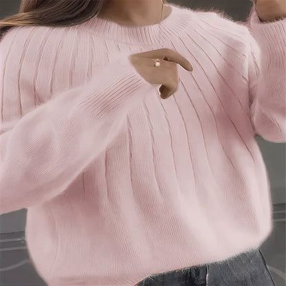 Women’s Soft Oversized Knit Sweater Fuzzy Long Sleeve