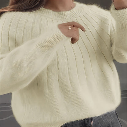 Women’s Soft Oversized Knit Sweater Fuzzy Long Sleeve