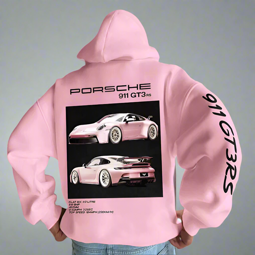 Men’s Graphic Winter Hoodie | Long Sleeve Car Print