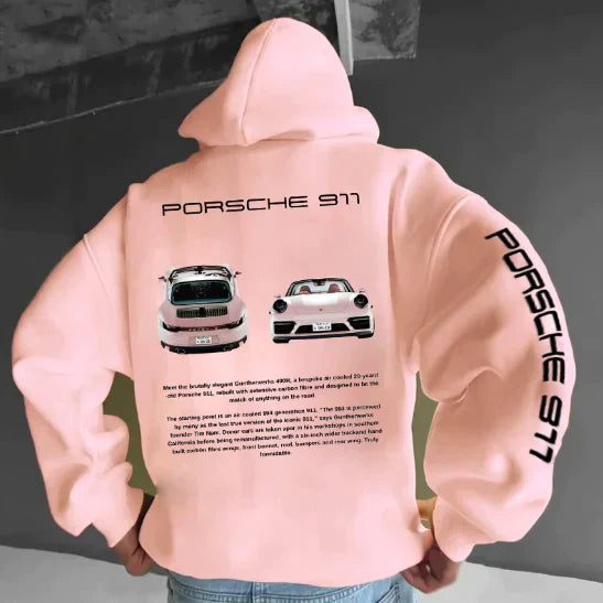 Men’s Graphic Winter Hoodie | Long Sleeve Car Print