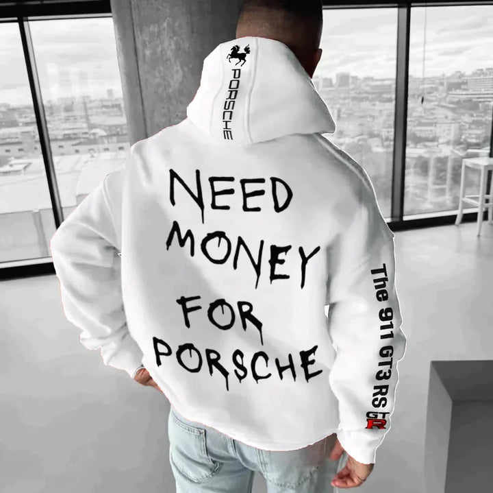 Men’s Graphic Winter Hoodie | Long Sleeve Car Print