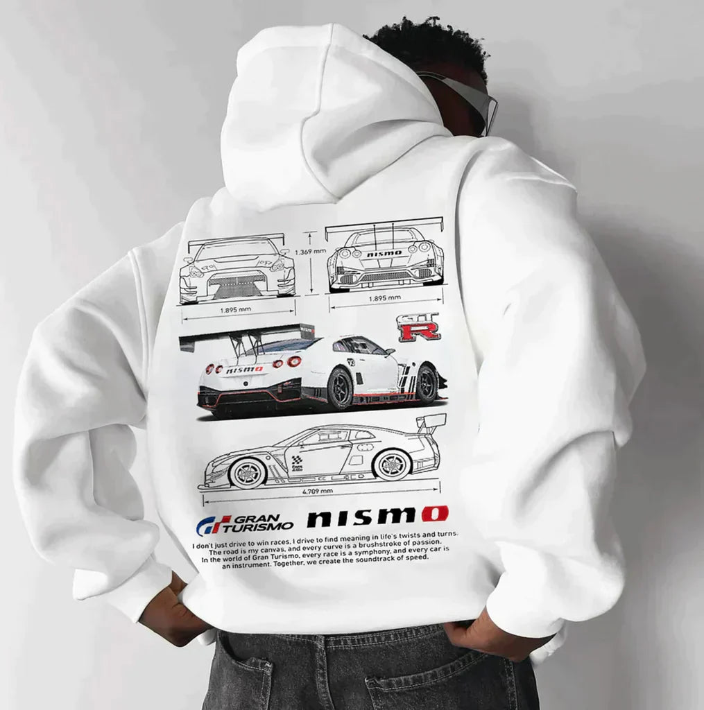 Men’s Graphic Winter Hoodie | Long Sleeve Car Print