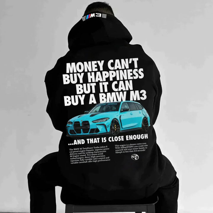 Men’s Graphic Winter Hoodie | Long Sleeve Car Print