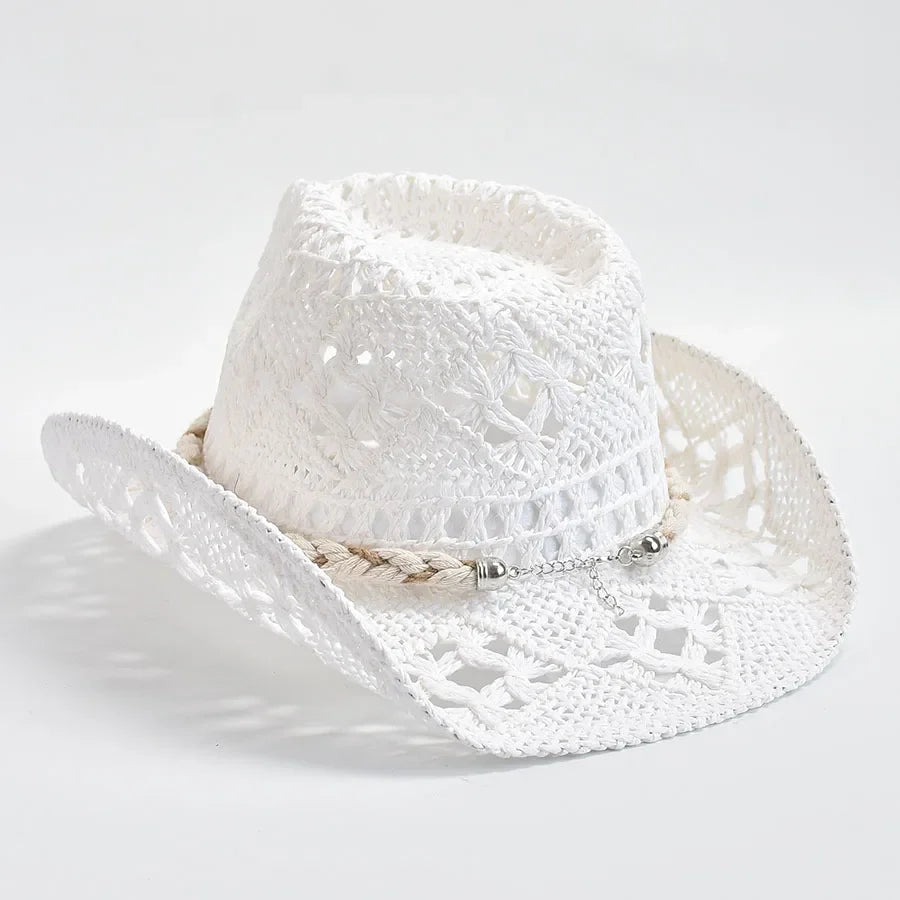 Women Cowboy Straw Hat | Beach Style Cowgirl Accessory