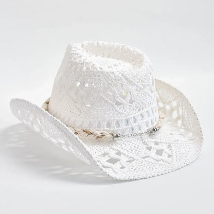 Women Cowboy Straw Hat | Beach Style Cowgirl Accessory
