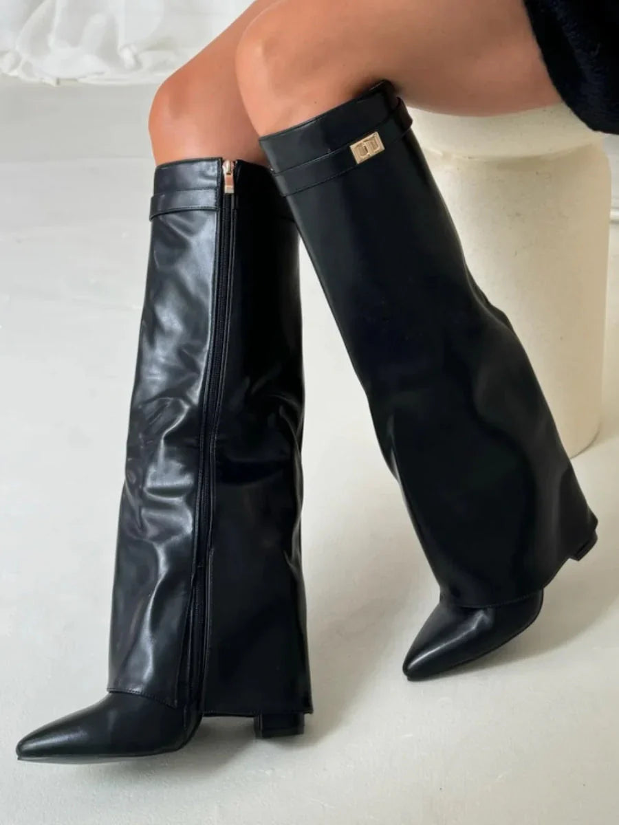 Women’s Knee High Wedge Boots | Heeled, Closed Toe