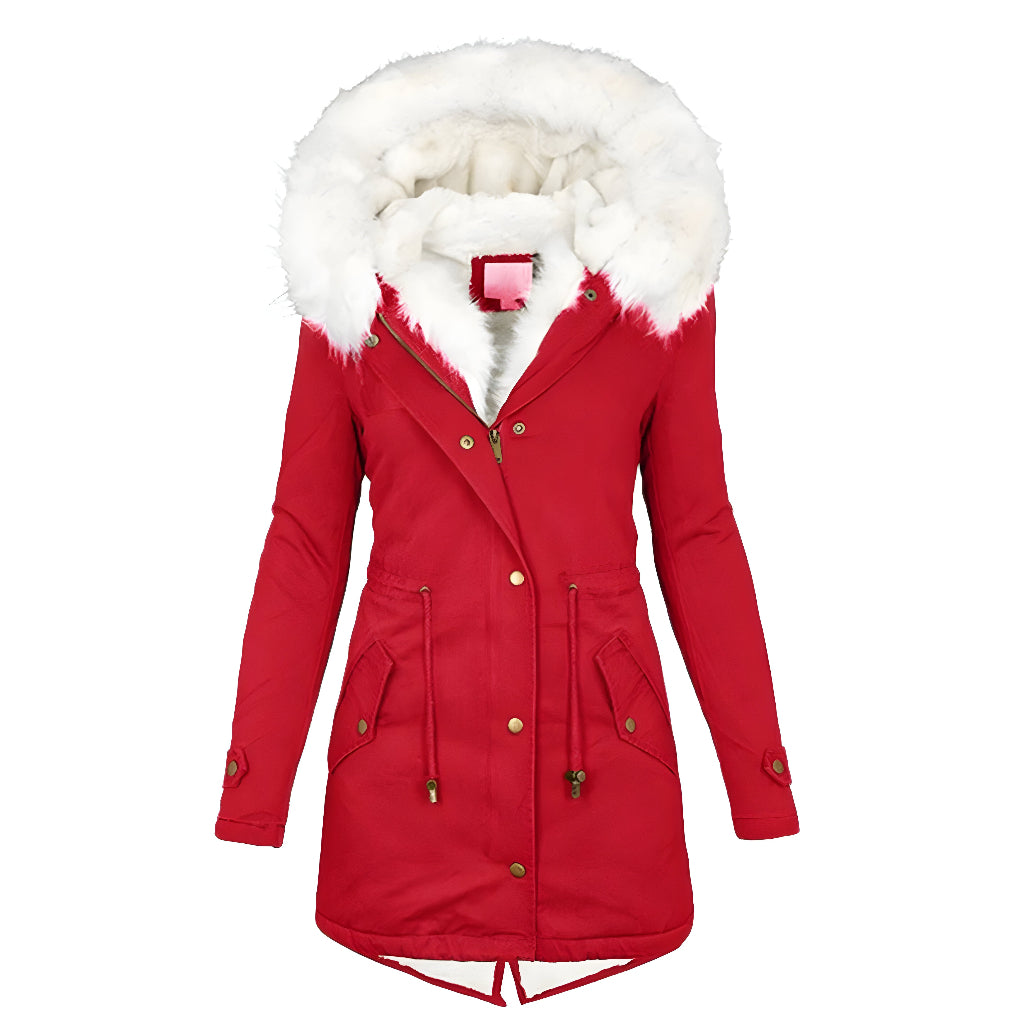 Women’s Hooded Winter Parka Coat | Faux Fur Warm Insulated