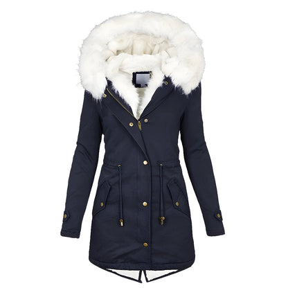 Women’s Hooded Winter Parka Coat | Faux Fur Warm Insulated