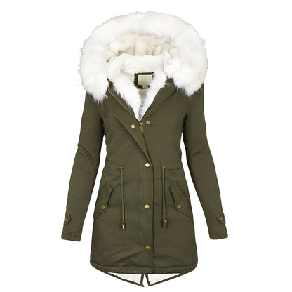Women’s Hooded Winter Parka Coat | Faux Fur Warm Insulated