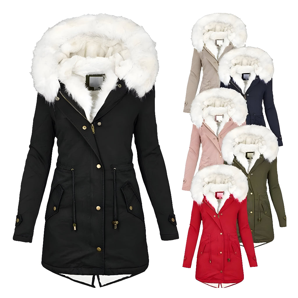 Women’s Hooded Winter Parka Coat | Faux Fur Warm Insulated