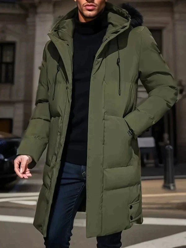 Men's Long Puffer Coat | Winter Waterproof Parka