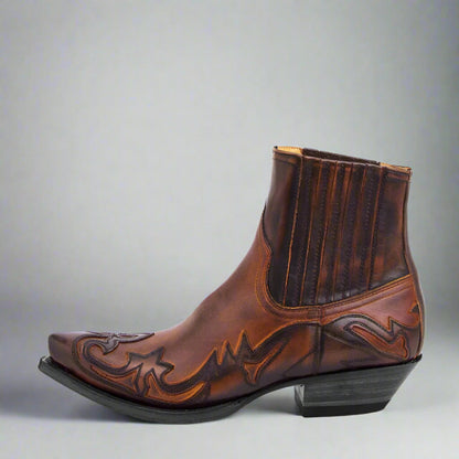 Men’s Leather Cowboy Boots | Western Ankle, Pointed Toe