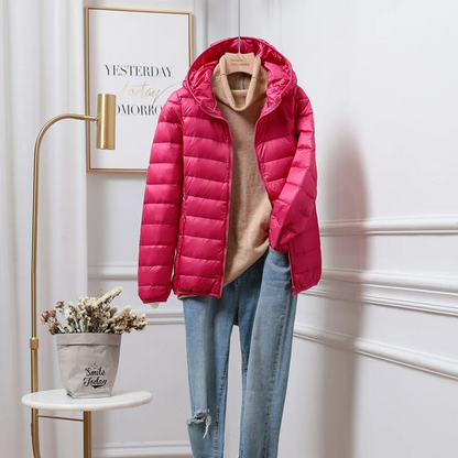Women’s Lightweight Puffer Jacket | Winter Hooded Coat