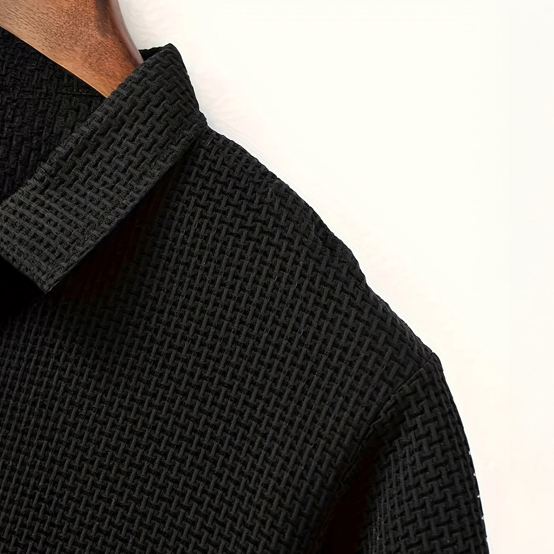 Men’s Casual Polo T Shirt | Short Sleeve Textured Style