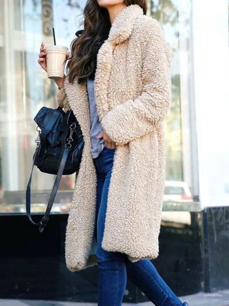 Women's Long Teddy Winter Coat | Fluffy Oversized