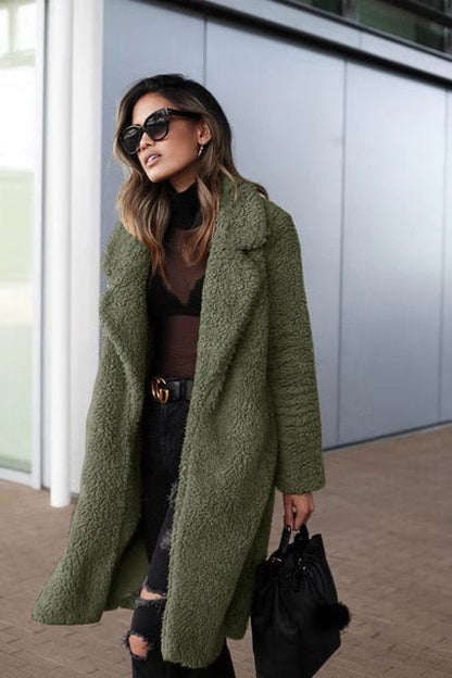 Women's Long Teddy Winter Coat | Fluffy Oversized