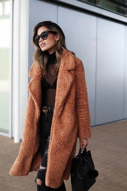 Women's Long Teddy Winter Coat | Fluffy Oversized