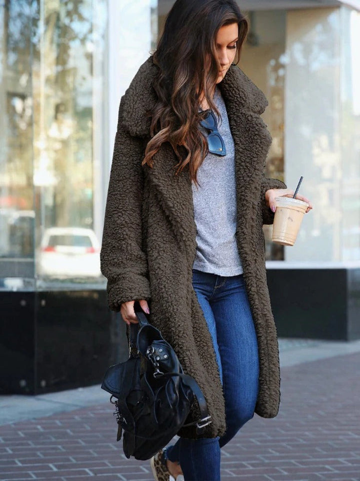 Women's Long Teddy Winter Coat | Fluffy Oversized