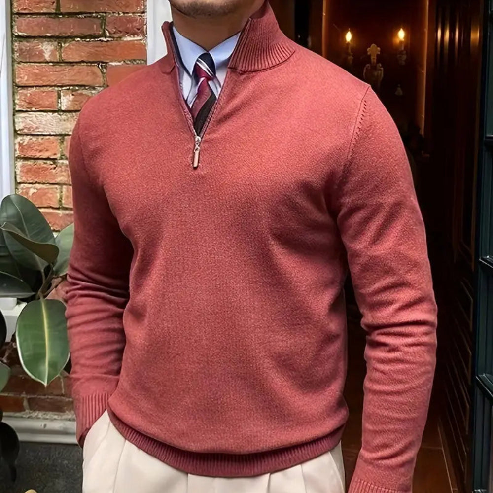 Men’s Casual Slim Fit Half Zip Sweater Soft Knit