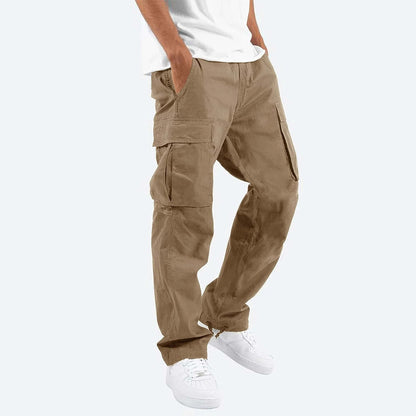 Men's Cargo Pants | Wide Leg Work Trousers with Zipper Pockets