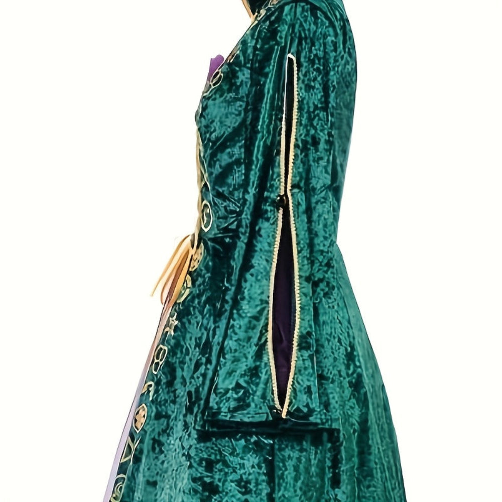 Velvet Long Sleeve Halloween Hocus Pocus Costume Dress | Maxi - Image 3