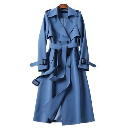 Women’s Long Belted Trench Coat | Double-Breasted Classic