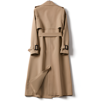 Women’s Long Belted Trench Coat | Double-Breasted Classic