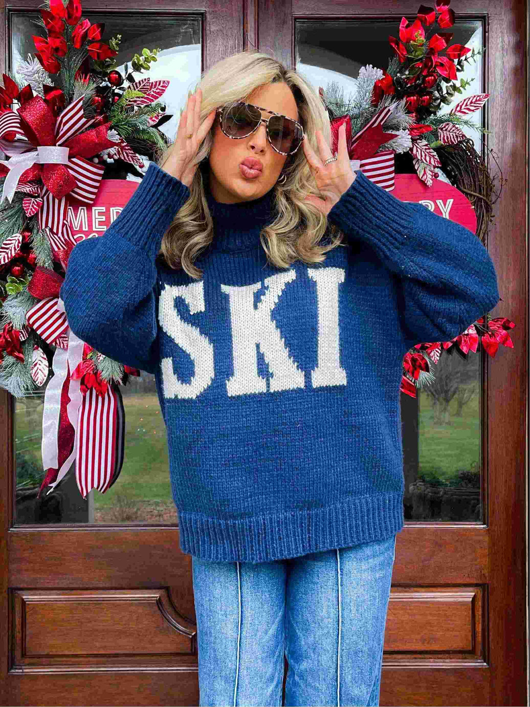 Women's Knitted Turtleneck Sweater | Winter, Graphic