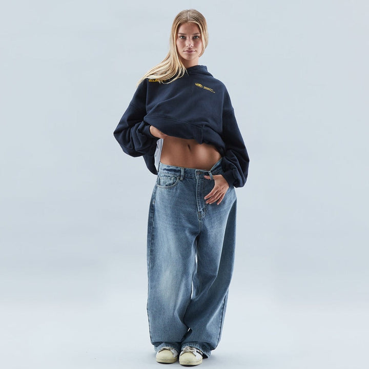 Women’s Oversized Graphic Sweatshirt Hoodie | Cropped Fit