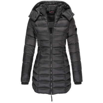 Women’s Long Puffer Winter Jacket | Quilted Hooded