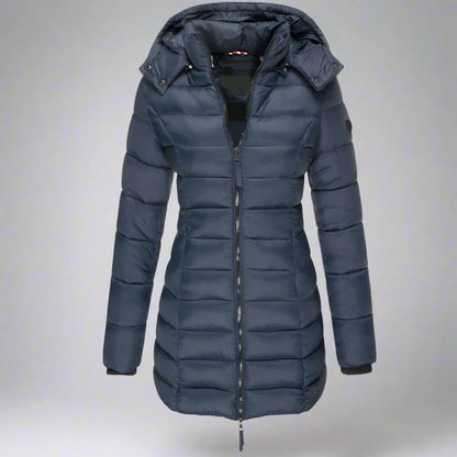 Women’s Long Puffer Winter Jacket | Quilted Hooded