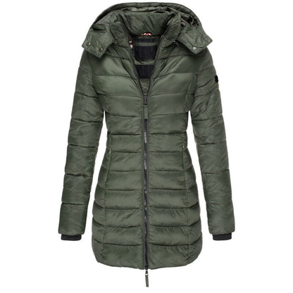 Women’s Long Puffer Winter Jacket | Quilted Hooded
