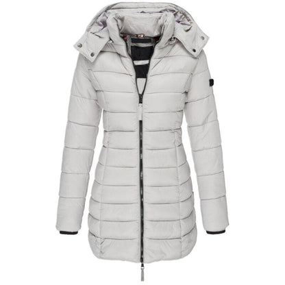 Women’s Long Puffer Winter Jacket | Quilted Hooded
