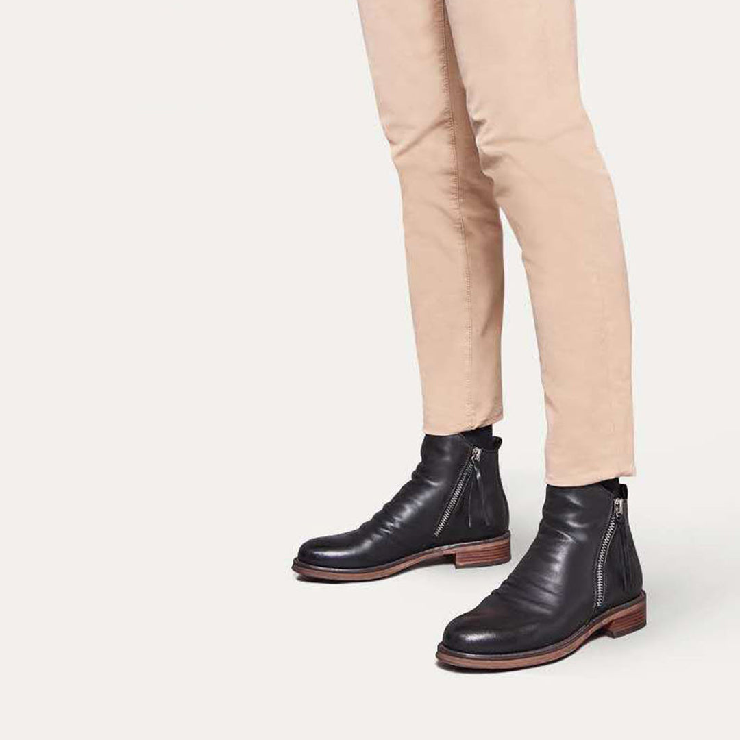 Men’s Ankle Leather Boots | Work Walking Slip On